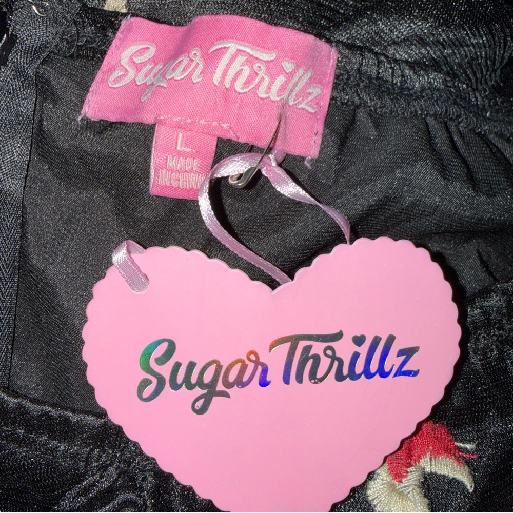 Sugar Thrillz Midnight Forever Organza Babydoll Dress Size Large‎ NWT - Picture 2 of 9